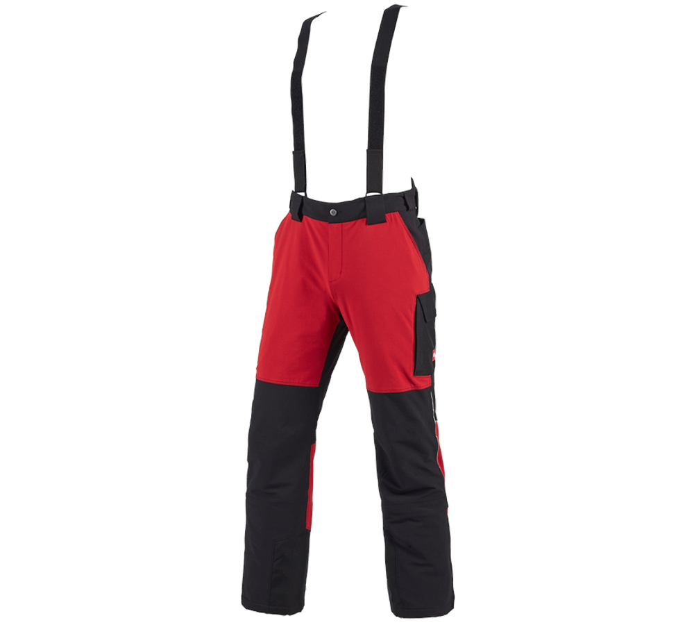 Work Trousers: Functional trousers snow e.s.dynashield + fiery red/black