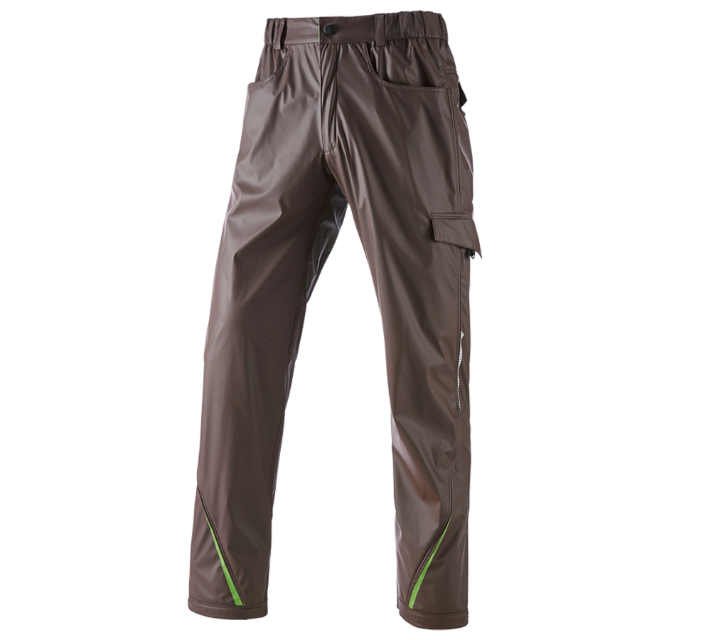 Work Trousers: Rain trousers e.s.motion 2020 superflex + chestnut/seagreen