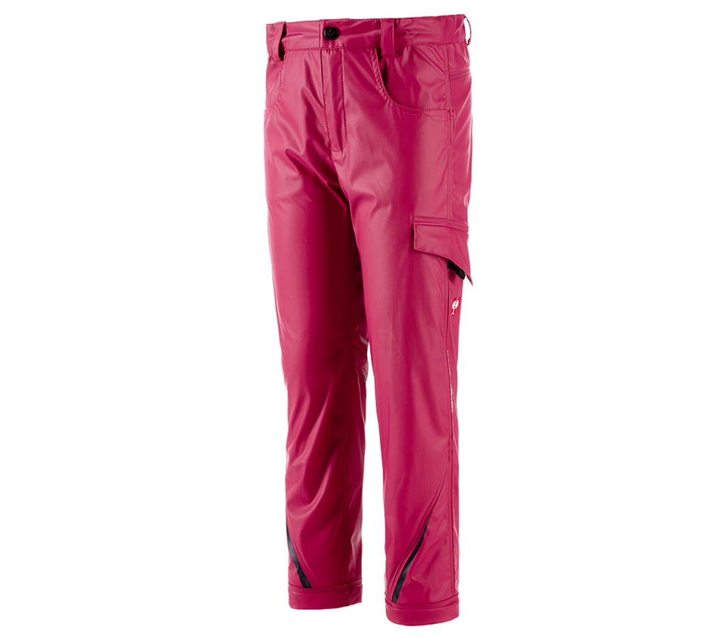 Trousers: Rain trousers e.s.motion 2020 superflex,children's + berry/navy