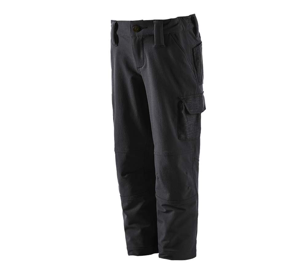 Trousers: Funct.cargo trousers e.s.dynashield solid,child. + black