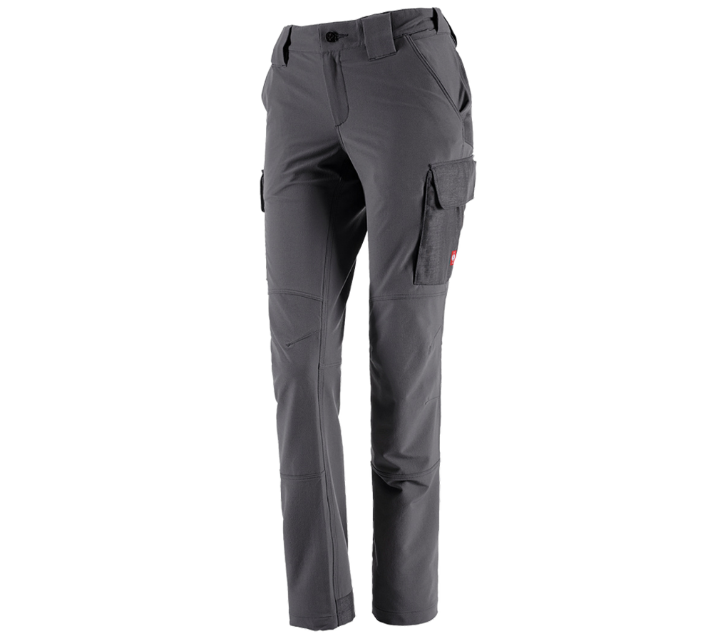 Work Trousers: Funct. cargo trousers e.s.dynashield solid, ladies + anthracite