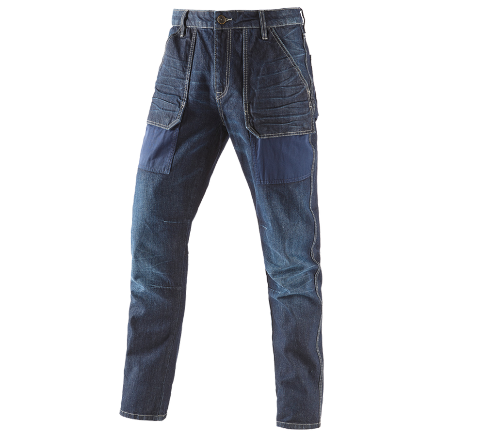 Work Trousers: e.s. 7-pocket jeans POWERdenim + darkwashed
