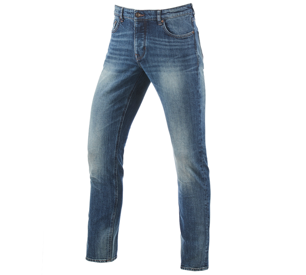 Work Trousers: e.s. 5-pocket stretch jeans, slim + mediumwashed
