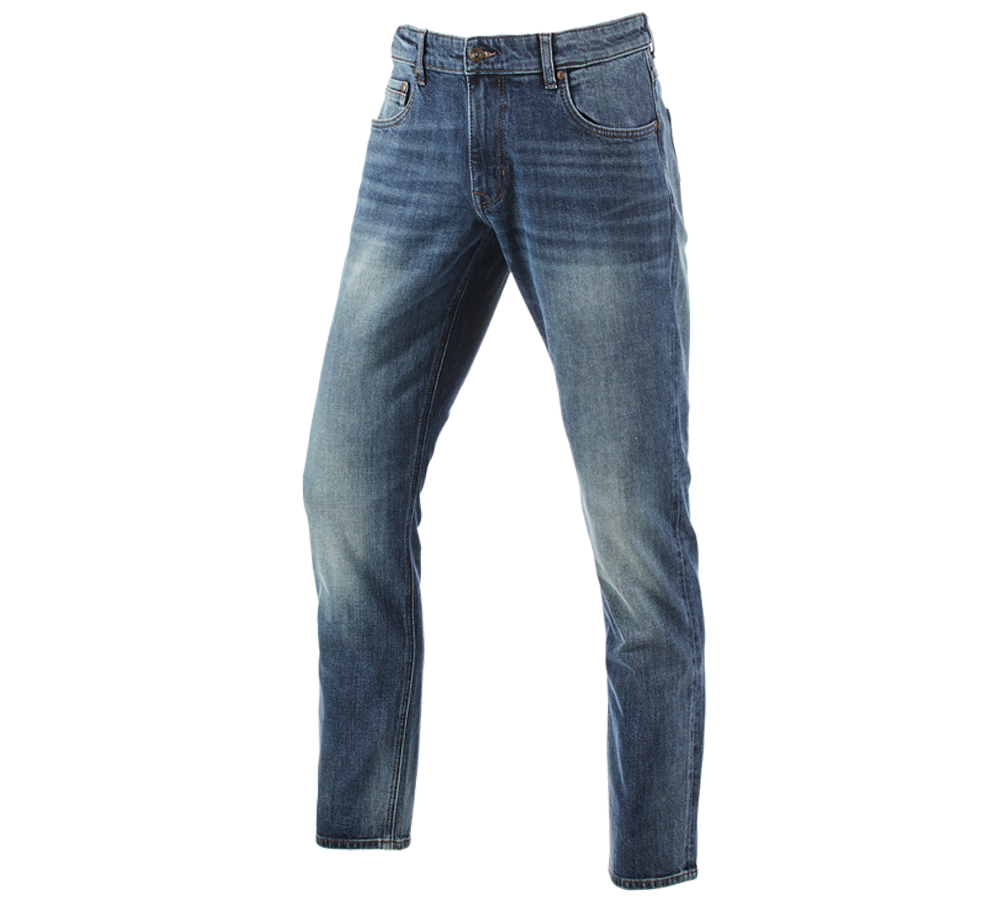 Pantalons de travail: e.s. Jeans stretch à 5 poches, straight + mediumwashed