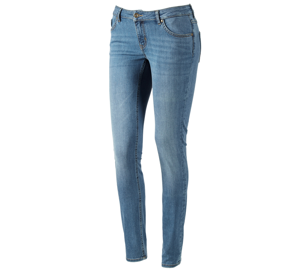 Work Trousers: e.s. 5-pocket stretch jeans, ladies' + stonewashed