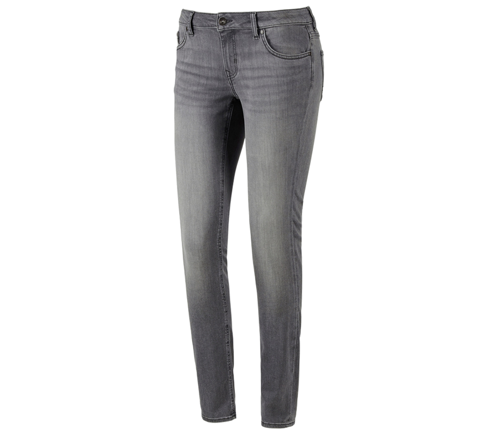 Work Trousers: e.s. 5-pocket stretch jeans, ladies' + graphitewashed