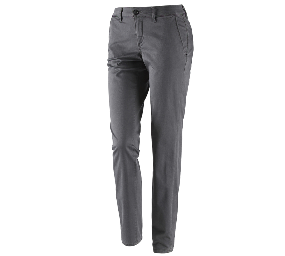 Work Trousers: e.s. 5-pocket work trousers Chino, ladies' + anthracite