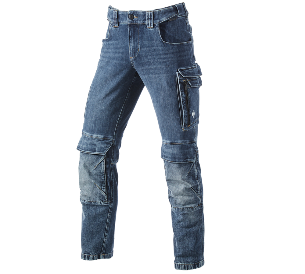 Hosen: Cargo Worker-Jeans e.s.concrete + stonewashed