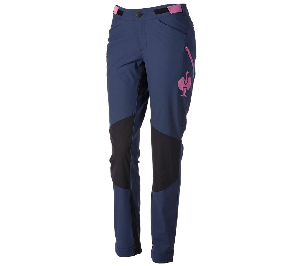 Pantalons de travail: Pantalon de fonction e.s.trail, femmes + bleu profond/rose tara