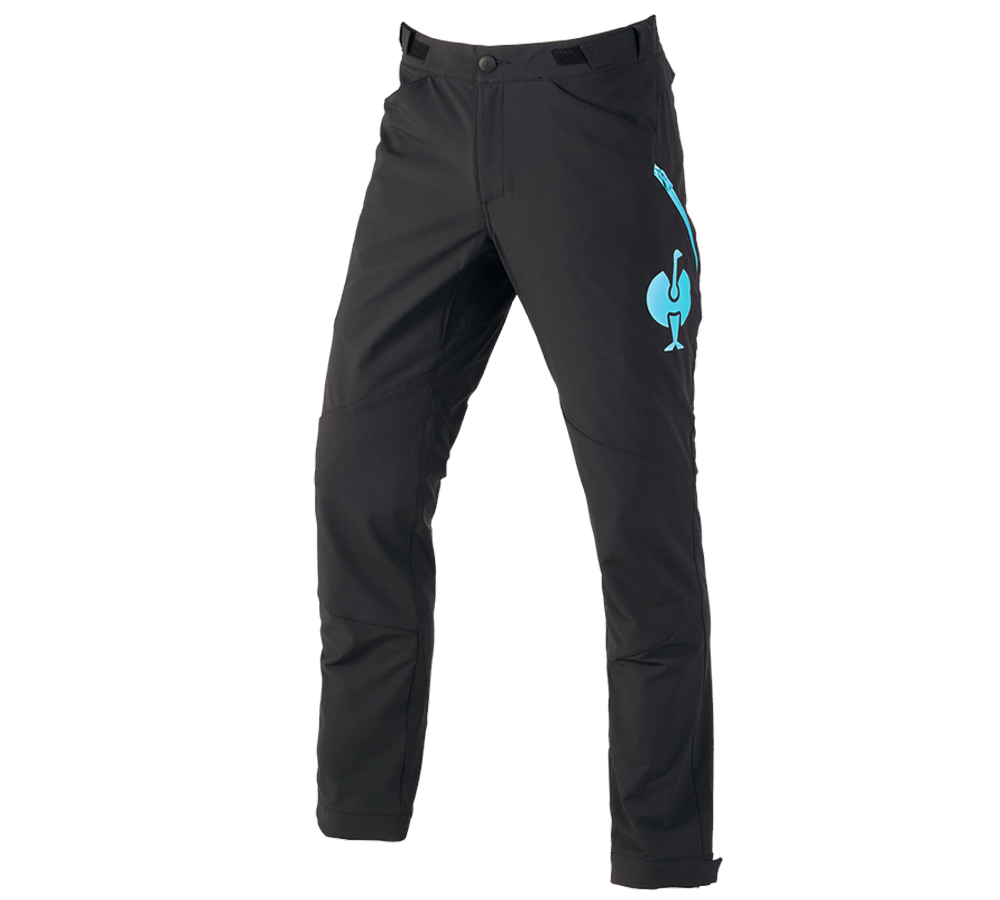Clothing: Functional trousers e.s.trail + black/lapisturquoise