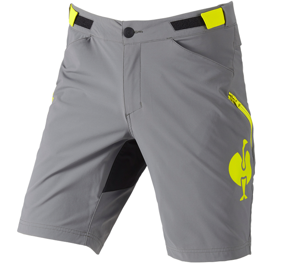 Work Trousers: Functional short e.s.trail + basaltgrey/acid yellow