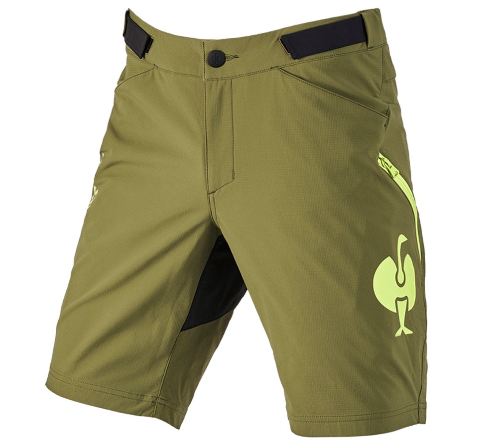 Work Trousers: Functional short e.s.trail + junipergreen/limegreen