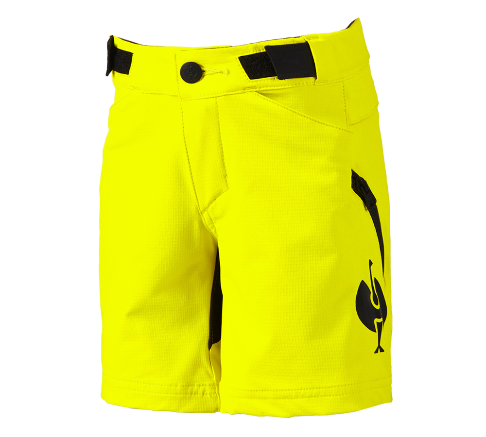 Shorts: Functional short e.s.trail, children's + acid yellow/black