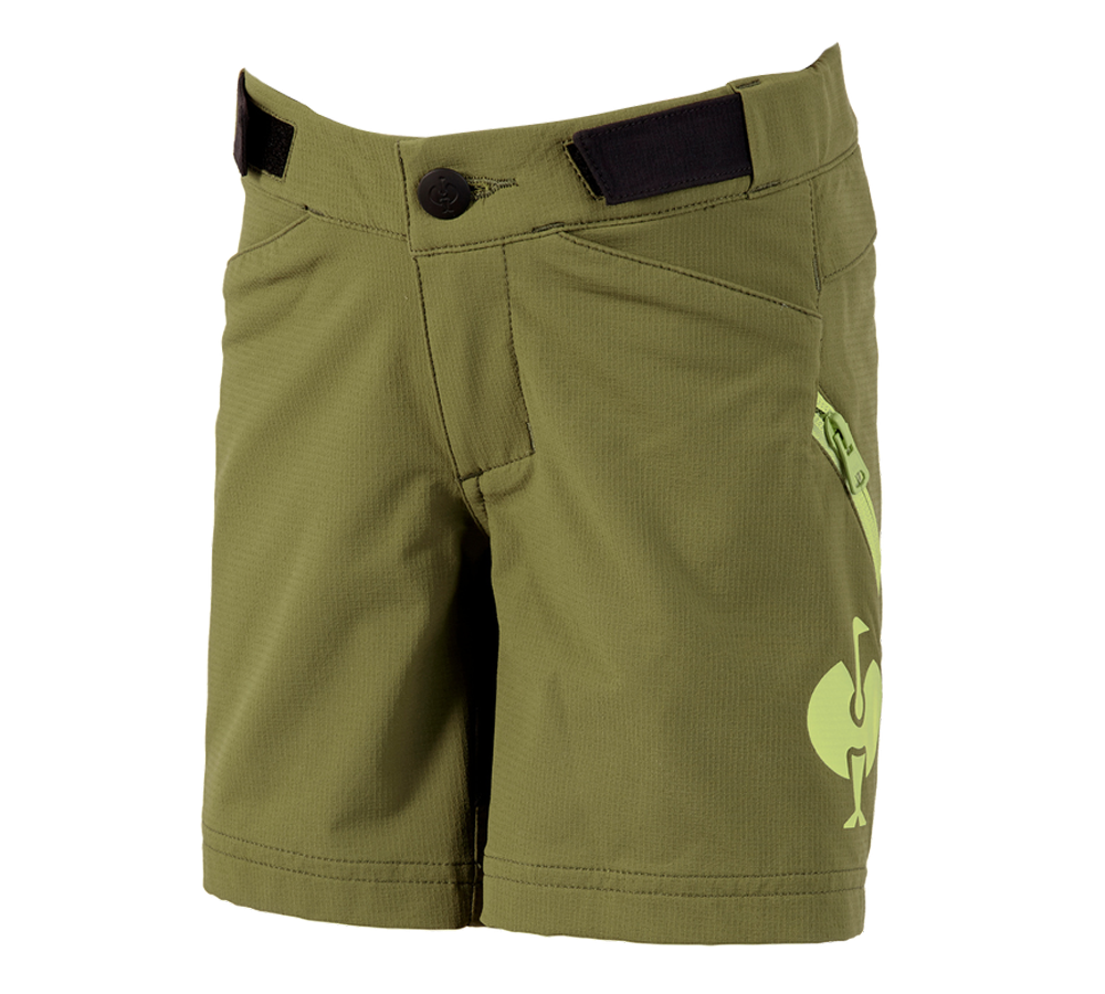 Shorts: Funktions Short e.s.trail, Kinder + wacholdergrün/limegrün