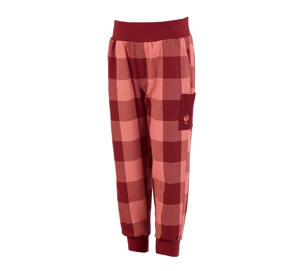 Accessories: e.s. Pyjama trousers, children's + burgundy/pastelred