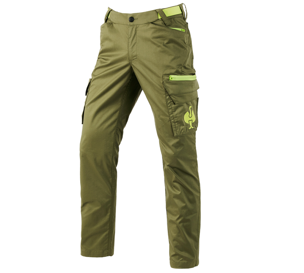 Work Trousers: Cargo trousers e.s.trail + junipergreen/limegreen