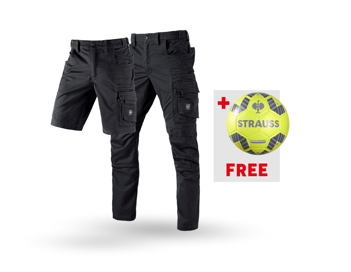 Clothing: SET: Trousers e.s.motion ten + shorts + football + oxidblack