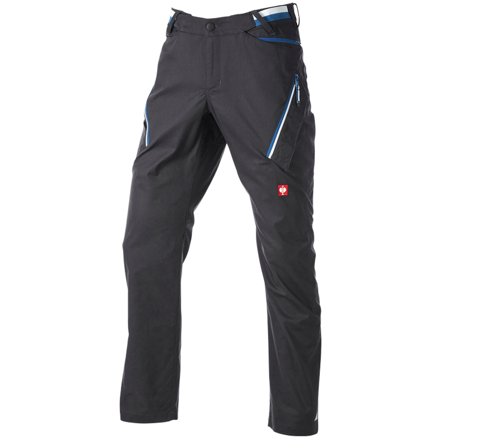 Pantalons de travail: Pantalon à poches multiples e.s.ambition + graphite/bleu gentiane
