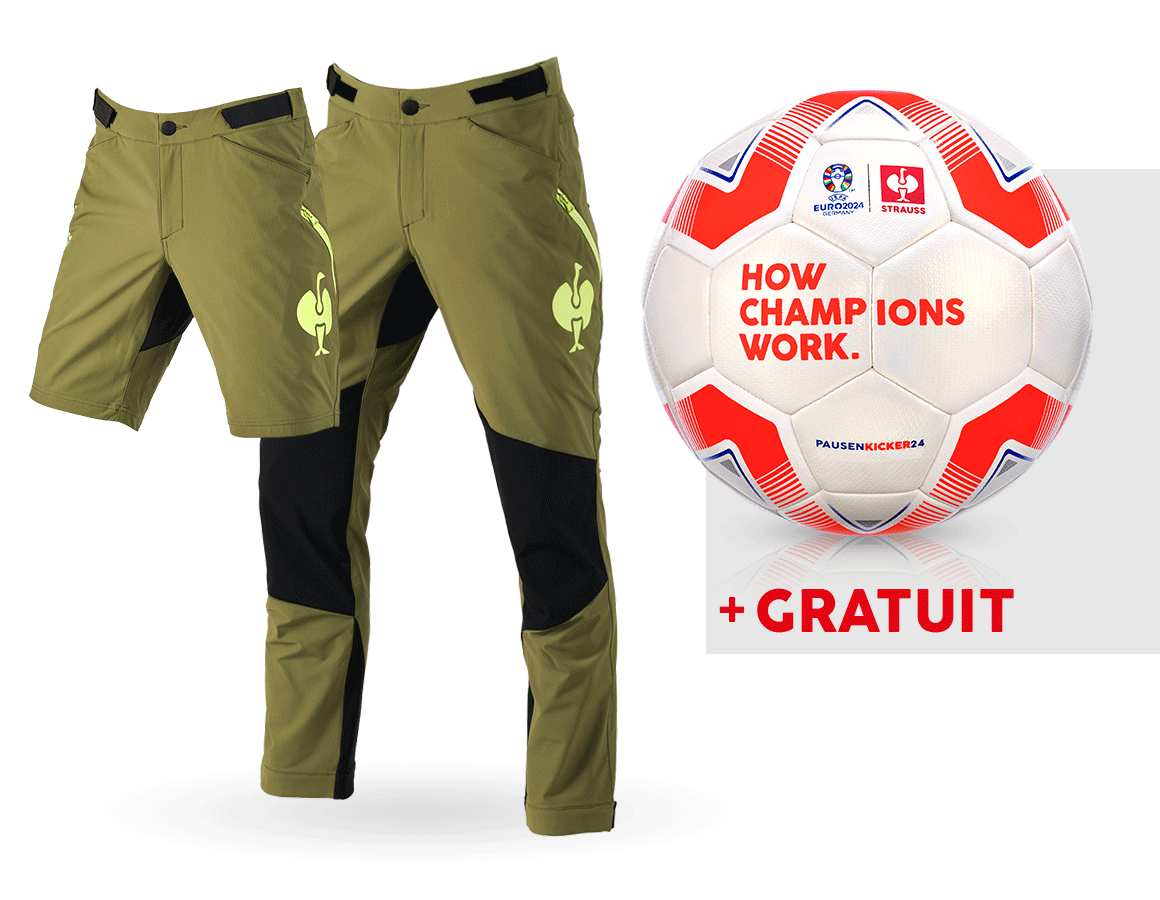 Collaborations: KIT : Pantalon de fonction e.s.trail+short+ballon + vert genévrier/vert citron