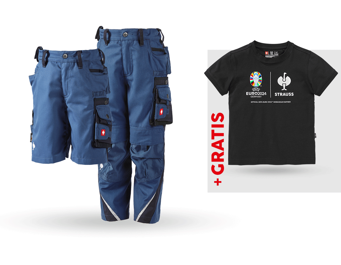 Bekleidung: SET: Kinder Bundhose + Short e.s.motion + Shirt + kobalt/pazifik