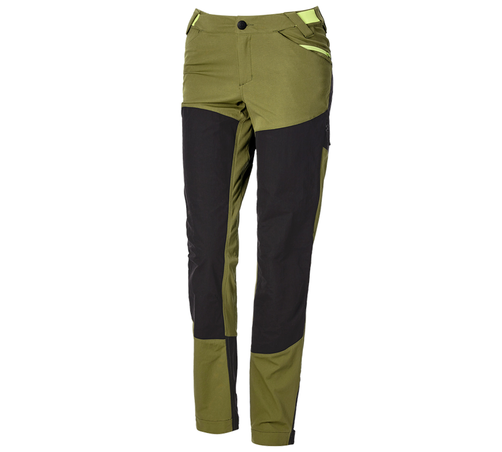 Clothing: Hybrid functional trousers e.s.trail, ladies' + junipergreen/limegreen