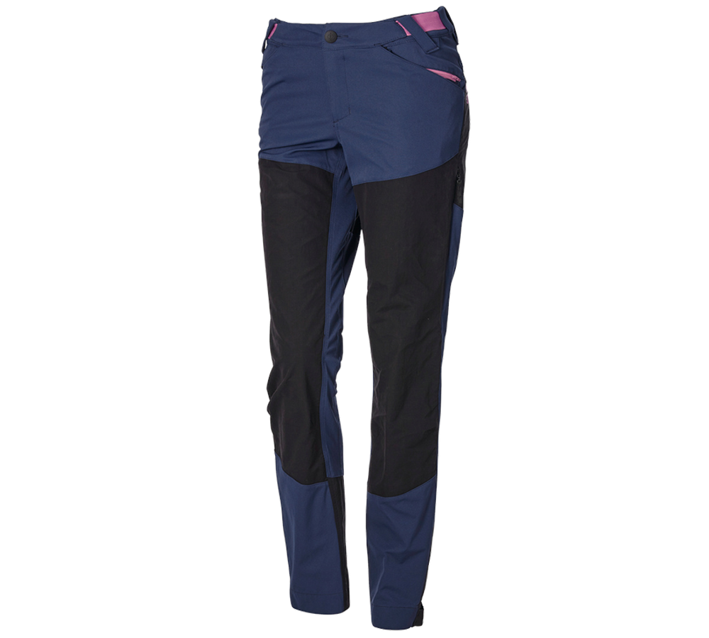 Vêtements: Pantalon de fonction hybride e.s.trail, femmes + bleu profond/rose tara