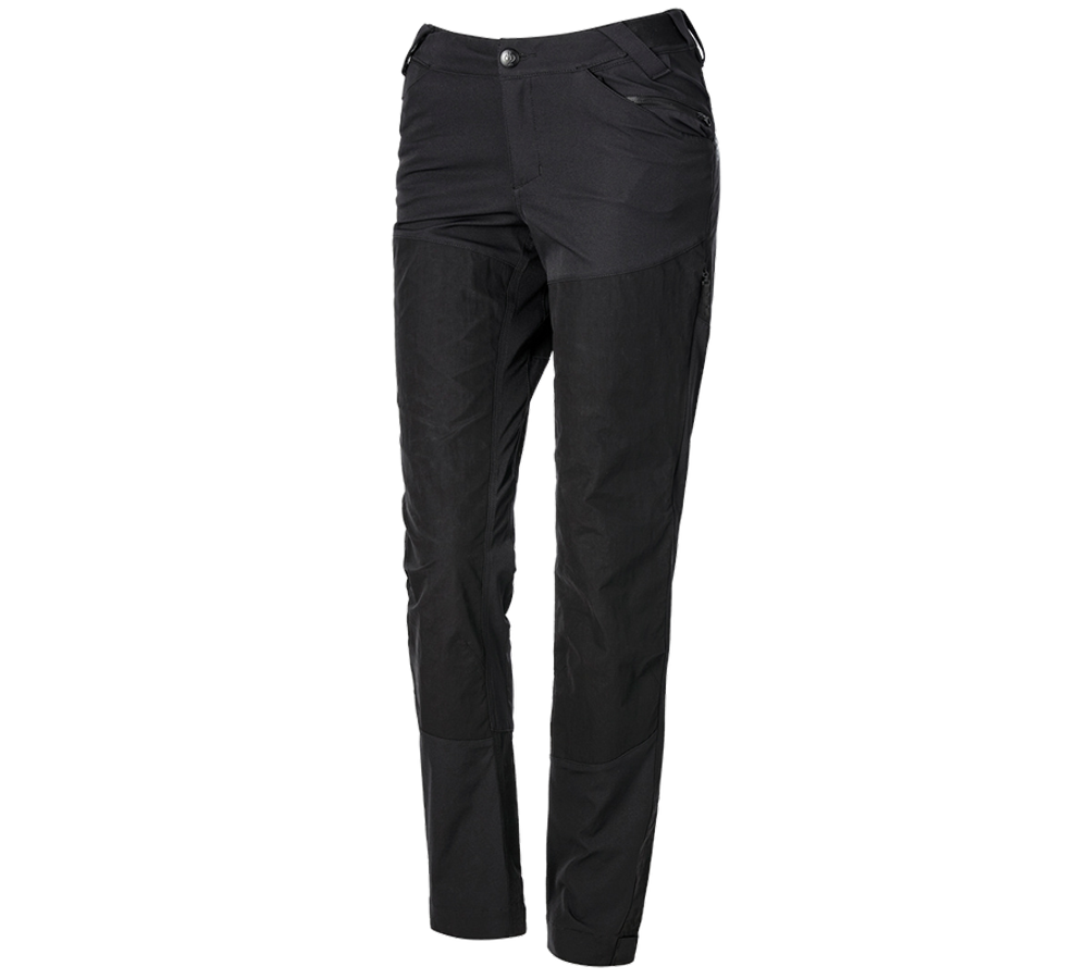 Pantalons de travail: Pantalon de fonction hybride e.s.trail, femmes + noir