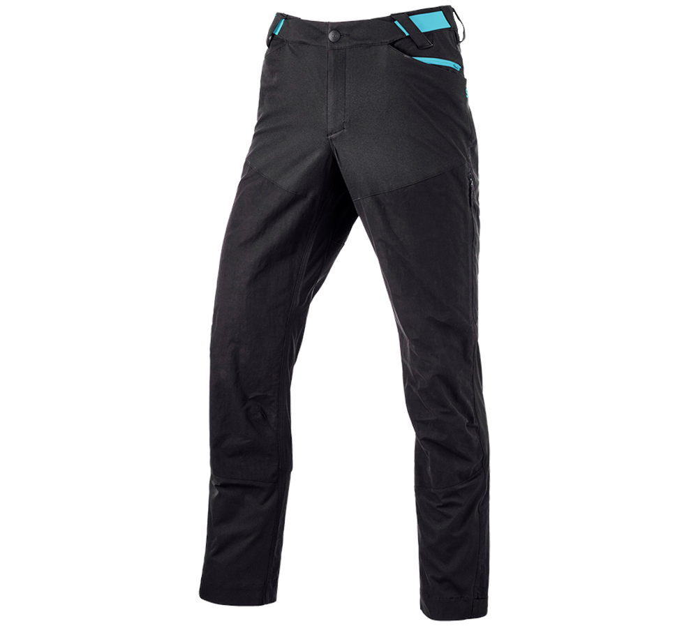 Work Trousers: Hybrid functional trousers e.s.trail + black/lapisturquoise