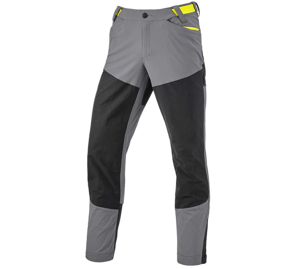 Clothing: Hybrid functional trousers e.s.trail + basaltgrey/acid yellow