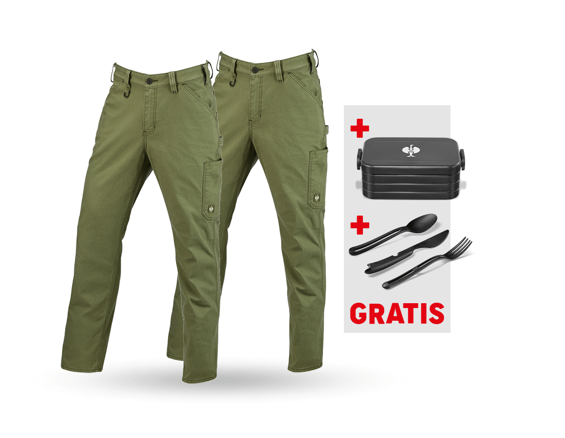 Bekleidung: SET: 2x Bundhose e.s.iconic + berggrün