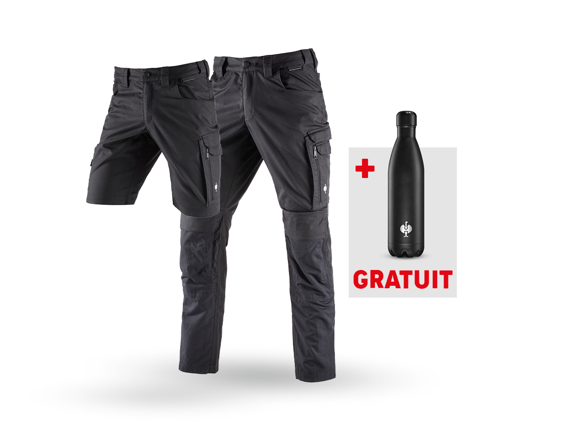 Vêtements: KIT : Pantalon + Short e.s.concrete light + Gourde + noir