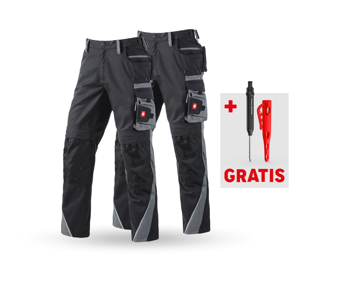 Bekleidung: SET: 2x Bundhose e.s.motion + graphit/zement