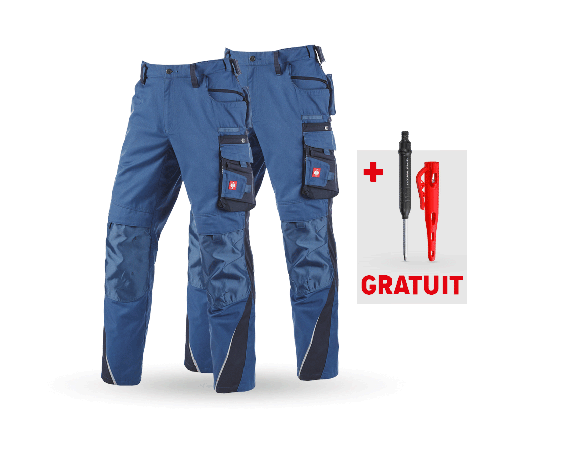 Vêtements: KIT : 2x Pantalon à taille élastique e.s.motion + cobalt/pacifique