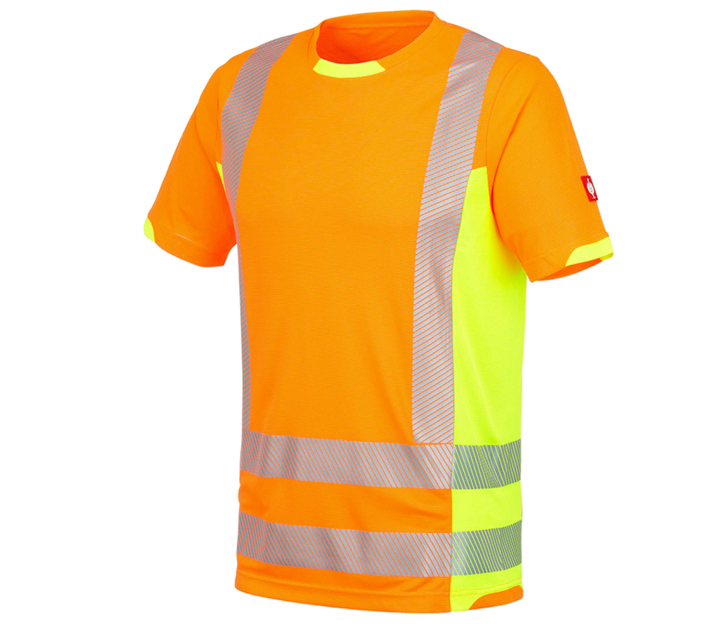 Shirts & Co.: Warnschutz Funktions T-Shirt e.s.motion 2020 + warnorange/warngelb