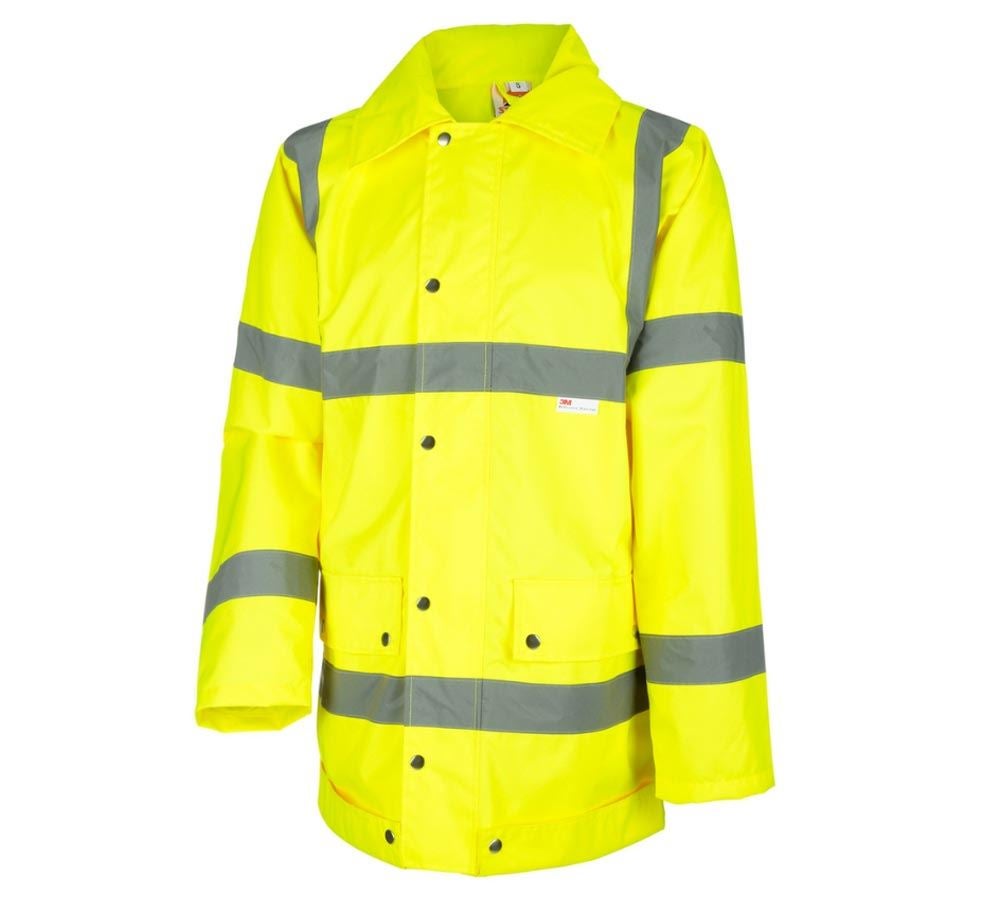 Work Jackets: STONEKIT High-vis rain jacket + high-vis yellow