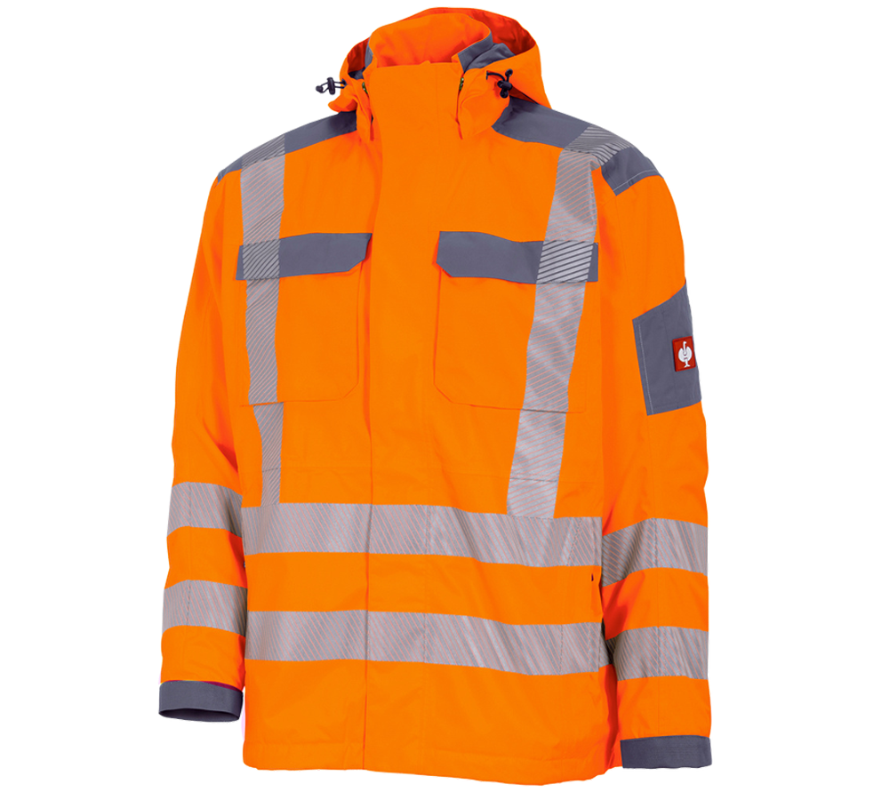 Vestes de travail: Veste fonctionnelle de signalisation e.s.prestige + orange fluo/gris