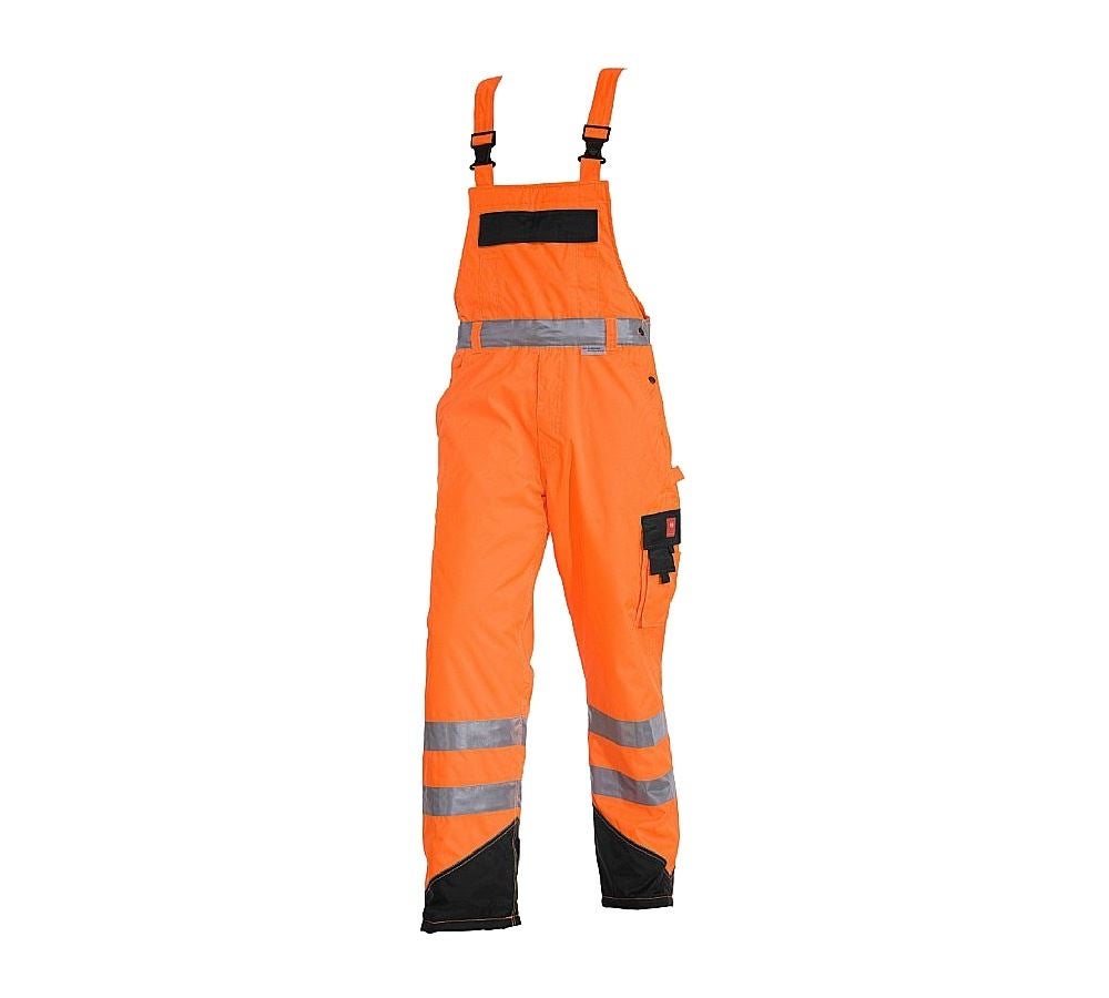 Work Trousers: High-vis thermal bib & brace e.s.image + high-vis orange