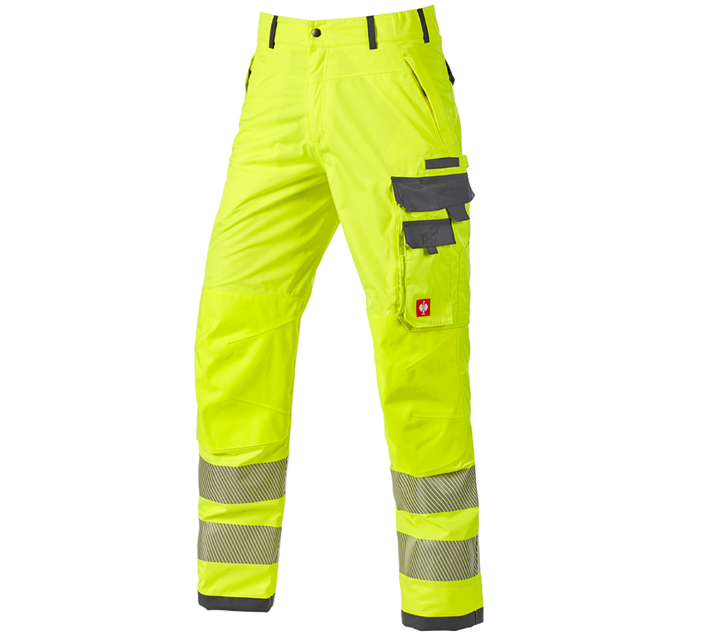 Work Trousers: High-vis functional trousers e.s.prestige + high-vis yellow/grey