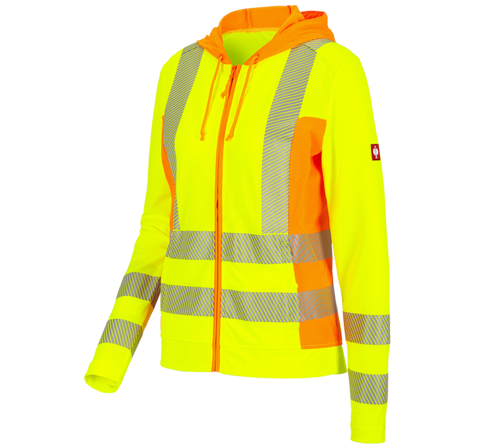 Topics: High-vis funct.hooded jacket e.s.motion 2020,lad. + high-vis yellow/high-vis orange