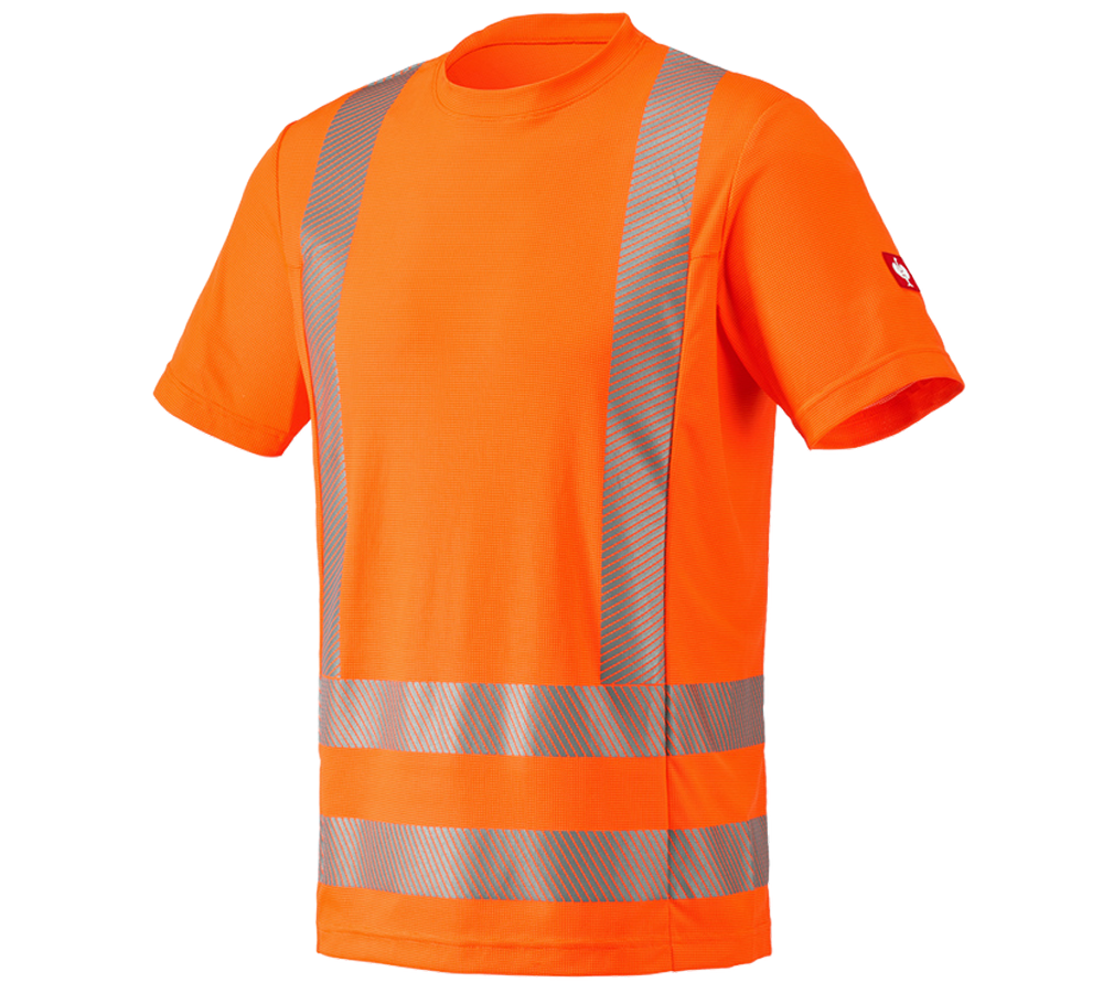 Shirts, Pullover & more: e.s. High-vis functional T-Shirt + high-vis orange