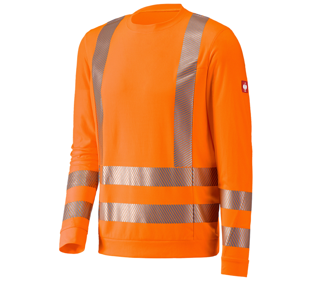 Shirts, Pullover & more: e.s. High-vis functional long sleeve + high-vis orange