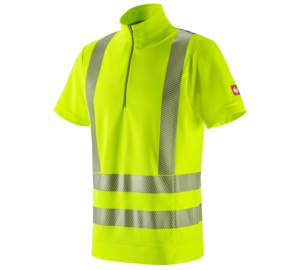 Topics: e.s. High-vis functional ZIP-t-shirt UV + high-vis yellow