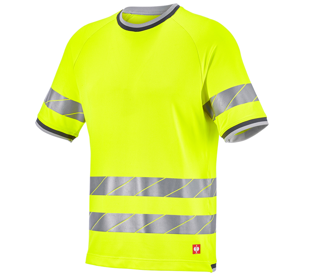 Bekleidung: Warnschutz Funktions T-Shirt e.s.ambition + warngelb/anthrazit