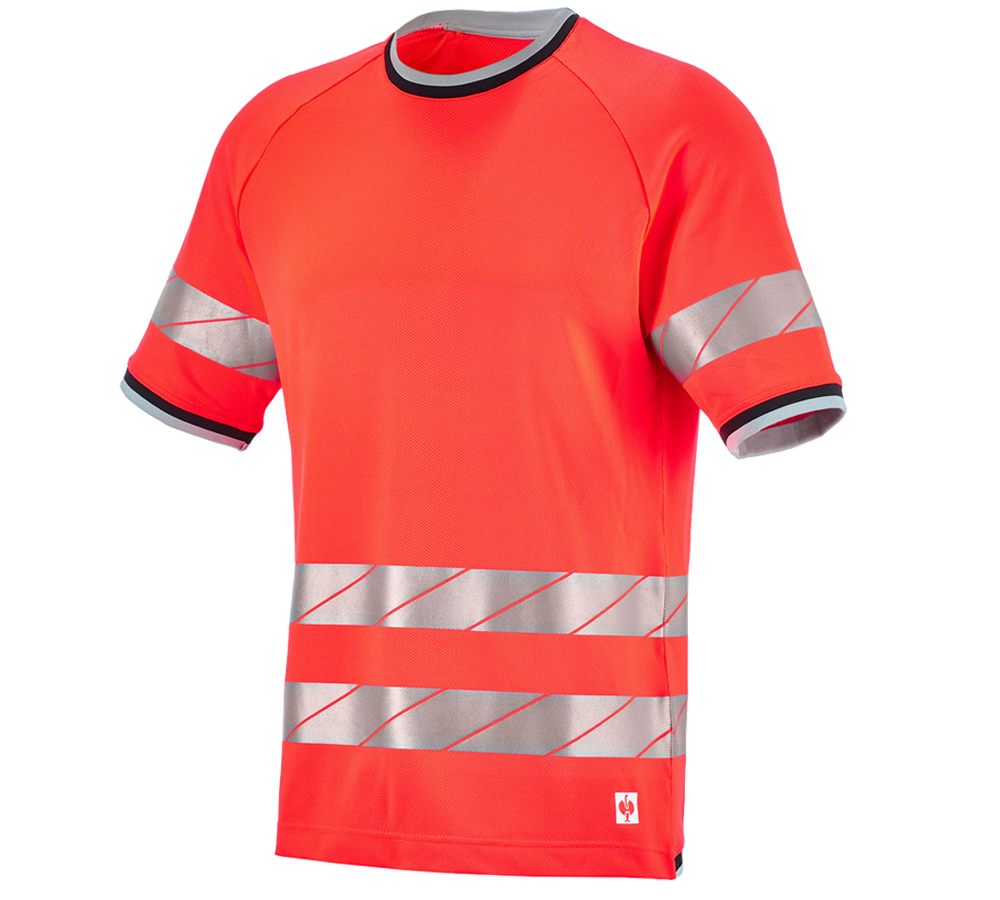 Clothing: High-vis functional t-shirt e.s.ambition + high-vis red/black