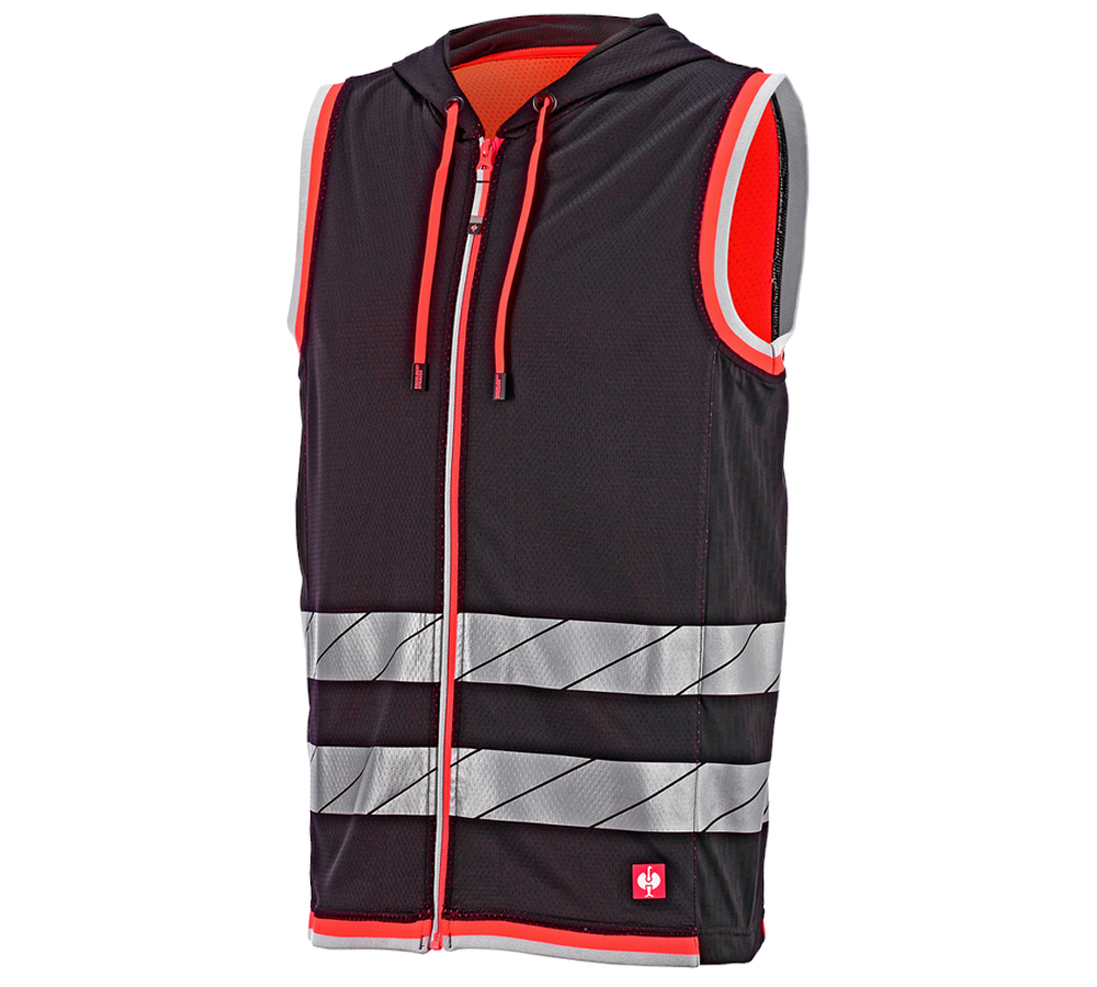 Clothing: Reflex functional bodywarmer e.s.ambition + black/high-vis red