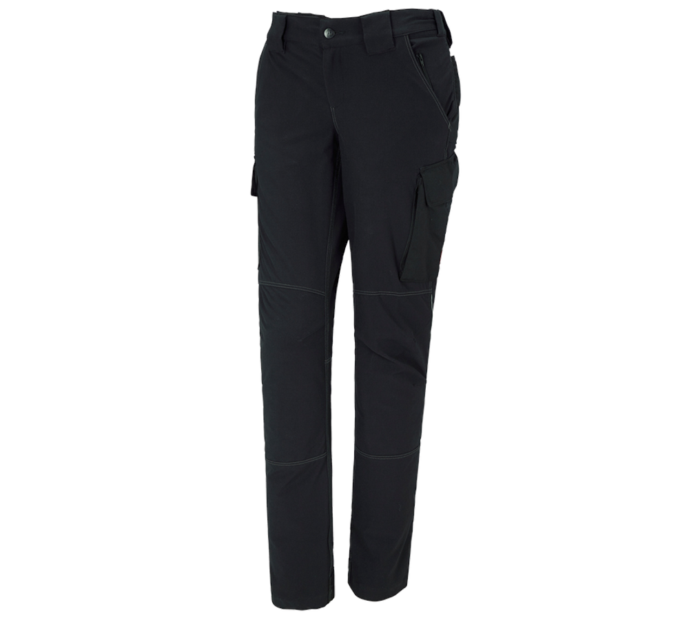Work Trousers: Functional cargo trousers e.s.dynashield, ladies' + black