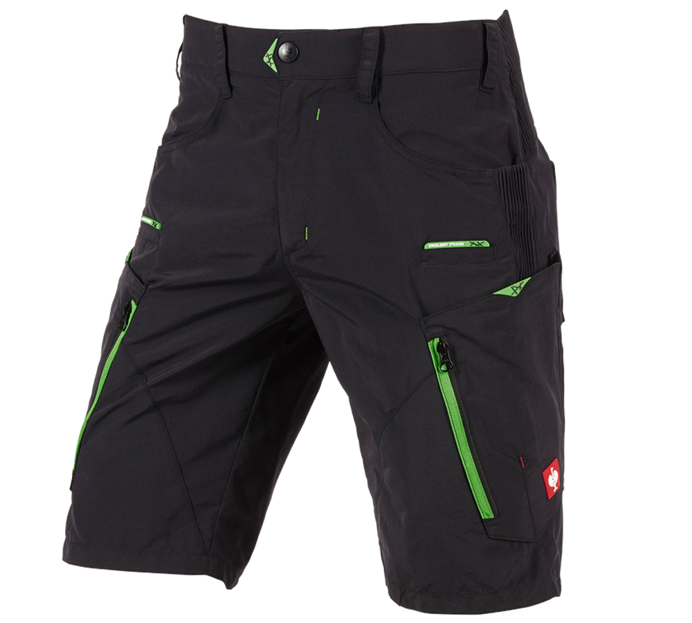 Work Trousers: e.s. Functional shorts Superlite + black/neon green