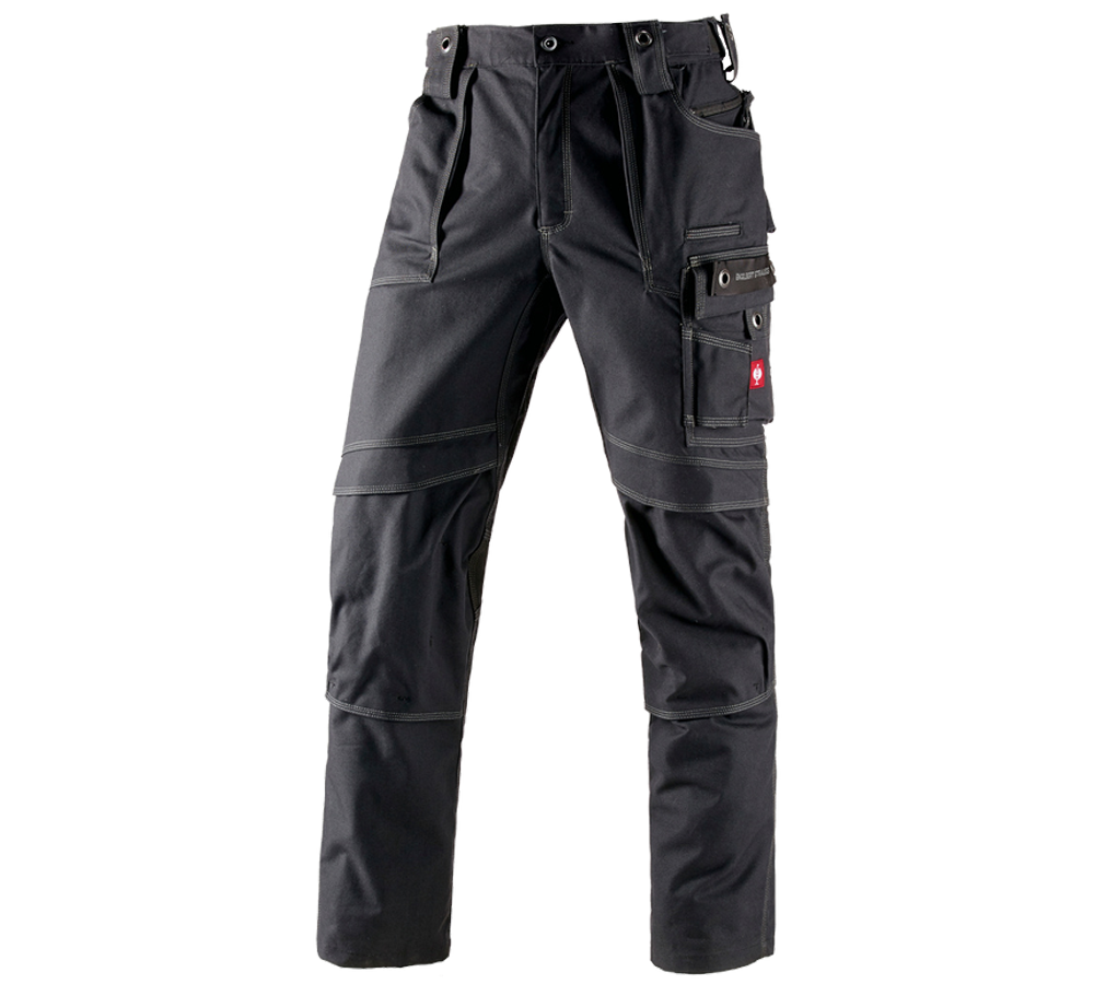 Pantalons de travail: Pantalon à taille élastique e.s.roughtough + noir