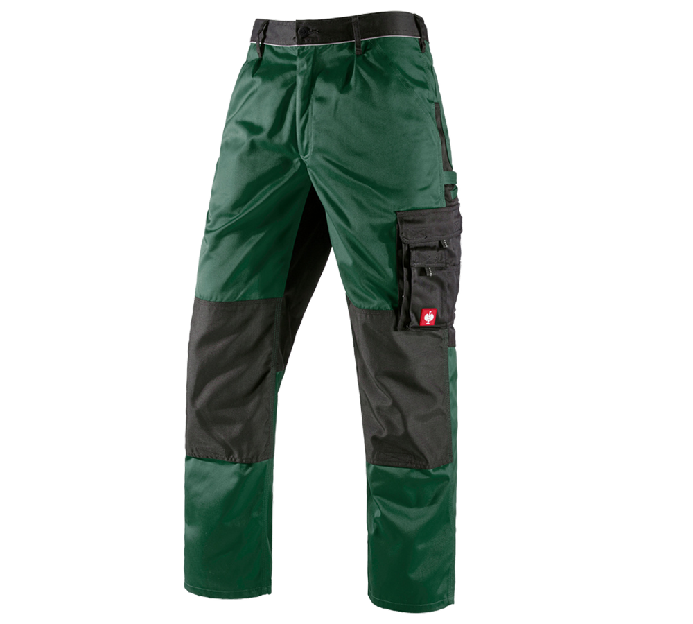 Pantalons de travail: Pantalon à taille élastique e.s.image + vert/noir