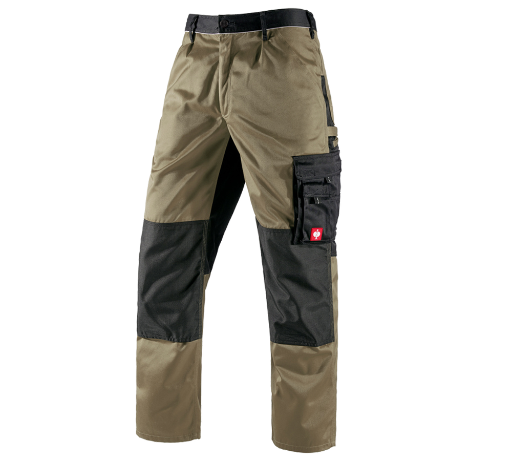 Horti-/ Sylvi-/ Agriculture: Pantalon à taille élastique e.s.image + kaki/noir